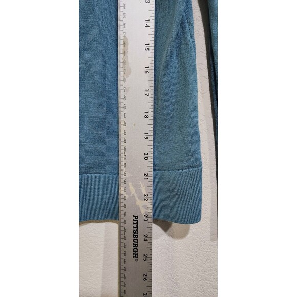 Katherine Barclay Women's Small Extra Fine Merino Wool Sweater Peacock Teal - Picture 8 of 10